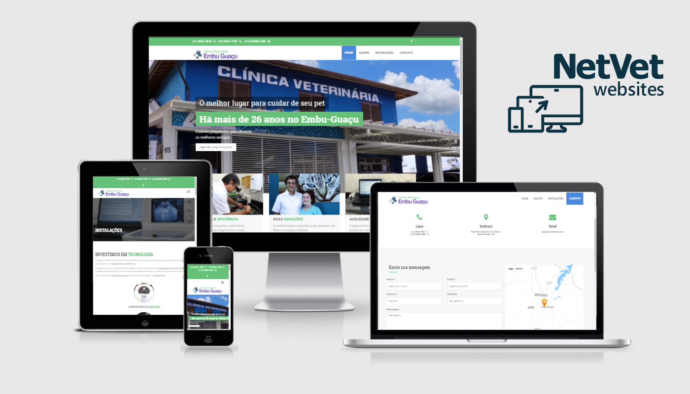 websites para o mercado veterinário - clínicas veterinárias, canil, gatil etc.